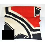 Kriegsmarine Reichskriegsflagge. Printed linen, minor signs of wear, marked with eagle, M, LOH. KR-