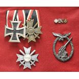 Property of a soldier from the Flak-Troup. 1.) War Merit Cross, 1st class with swords; 2.) Flak-