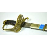 Turkey: Saber. Blade with cuts, open worked fittings, grip wiring missing, scabbard damaged, one