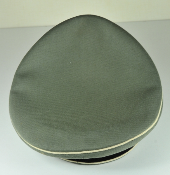 Collectors copy of an SS-Officers visor cap. Field grey fabric, black band, white piping, silver - Image 8 of 14