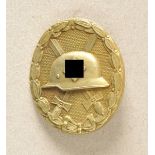 Wounded Badge, 1939, in gold. Brass gilded, 30 hallmarked, on pin. Condition: II