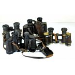 Collection service binoculars. Four different ones. Condition: II Sammlung Dienstgläser. Vier