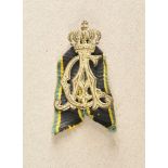 Sachsen-Weimar-Eisenach: lapel pin with chiffre CA (Carl Alexander). Silvered, with ribbon, on