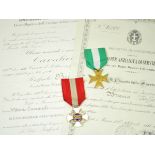 Italy: Estade of Capitano Corpo Bruno Raffaele. 1.) Order of the Crown of Italy, knights cross;