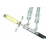 NVA: Officers dagger. Blanc blade, maker mark, no. 63941, chromed fittings, in scabbard; with