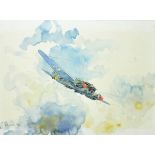 Water color painting of an Heinkel He111. Water painting on cardboard, signed WEINERT 95 - Painter