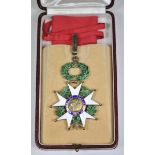 France: Order of the Legion of Honor, 9. model (1870-1951), commanders cross, in box. Silver gilded,