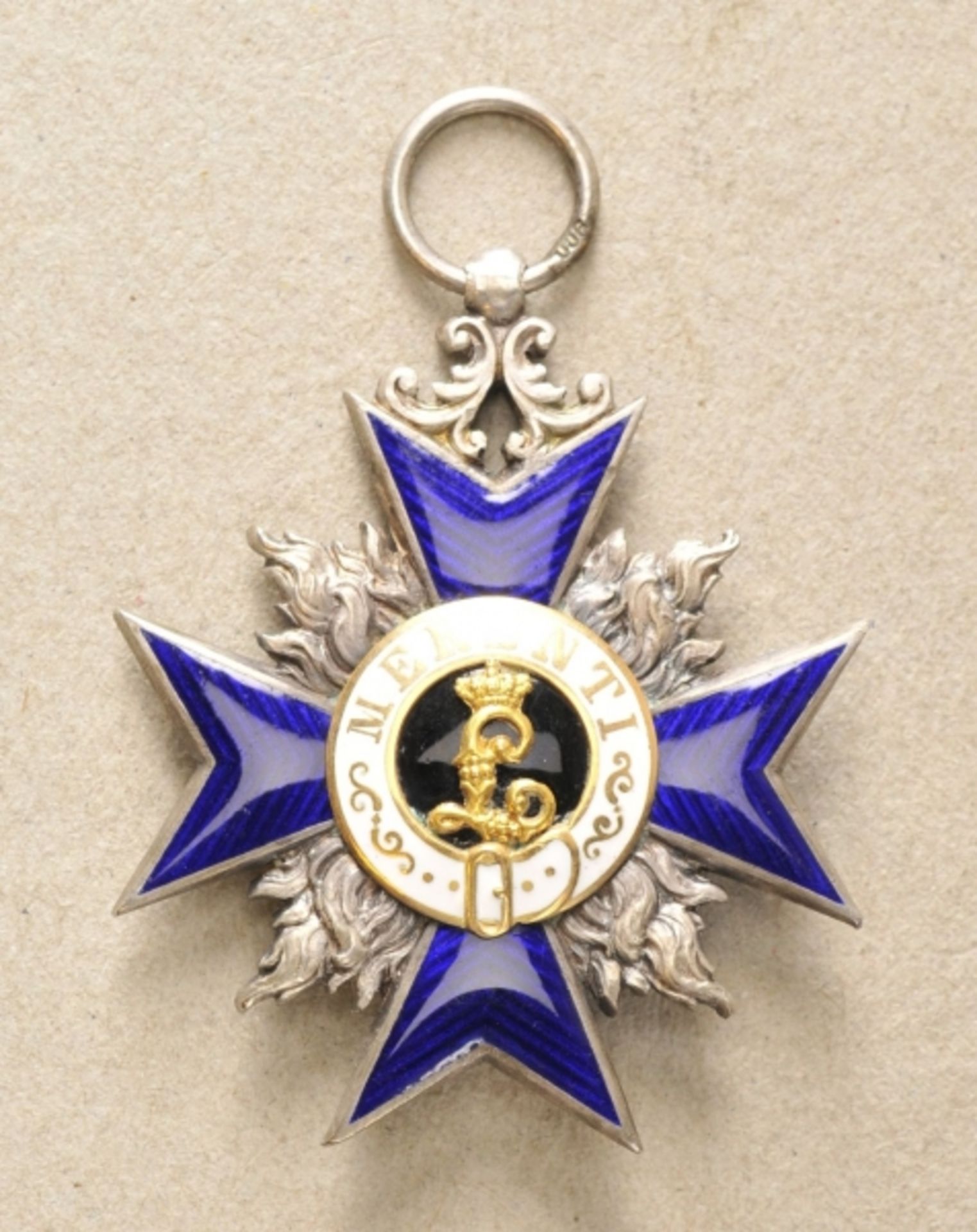 Bavaria: Military Order of Merit, 4th class. Silver, medaillons gold, partly enameled, revers with