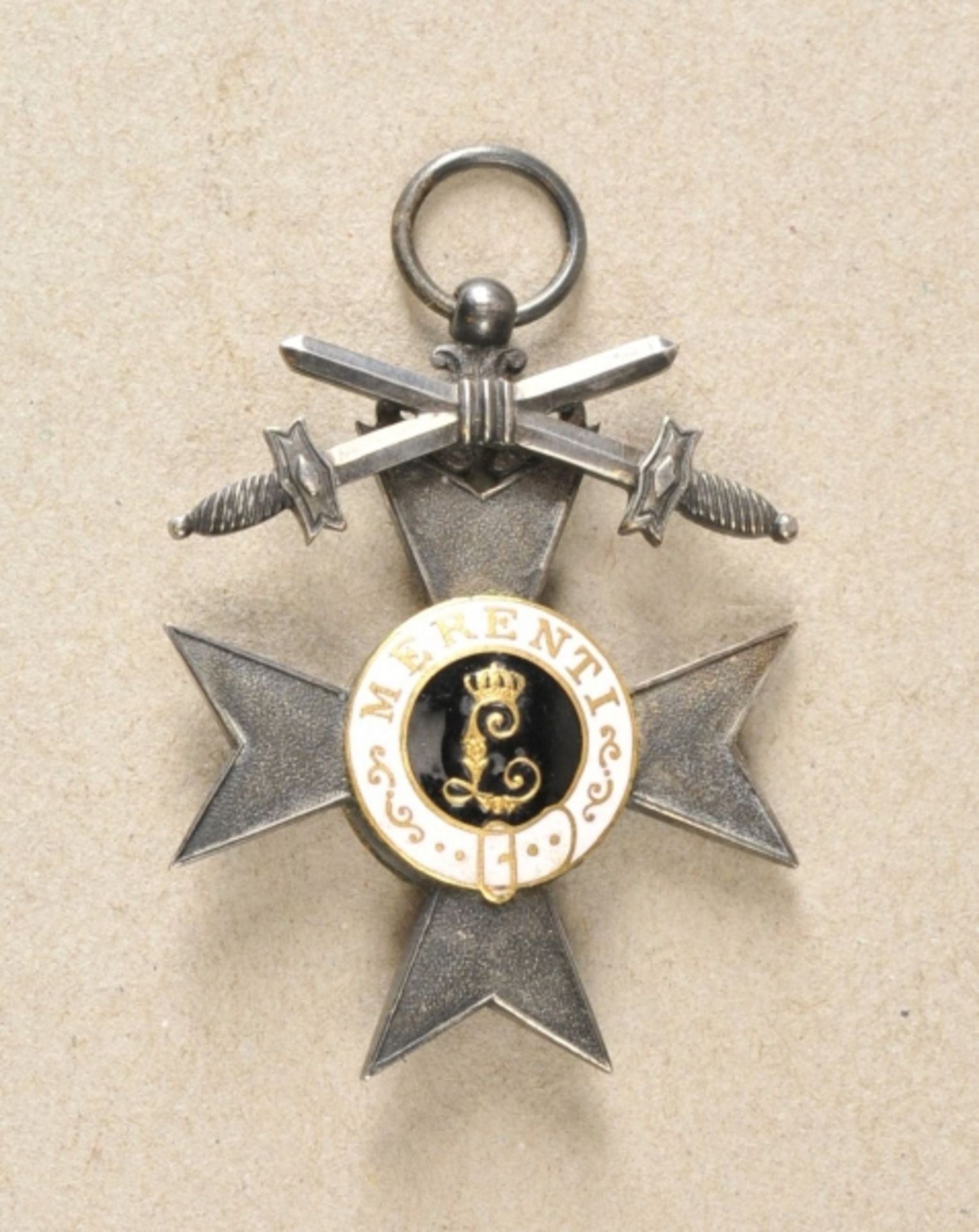 Bavaria: Military Cross of Merit, 1nd class with swords. Silver, both medaillons enameled, swords