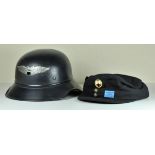 Air Defence Force Gladiator Helmet and Veterans Cap. 1.) Gladiator Helmet, well kept; 2.) Black