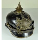 Württemberg: Spiked Helmet for enlisted men of the Infantery. Black metal body, the well cleaned