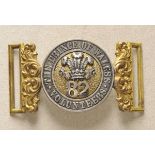 Great Britain: Prince of Wales Volunteers "82" Officers Parade belt buckle. Brass gilded and