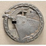 Blockade runner badge. Zinc, on needle. Condition: II Blokadebrecher-Kriegsabzeichen. Zink, an