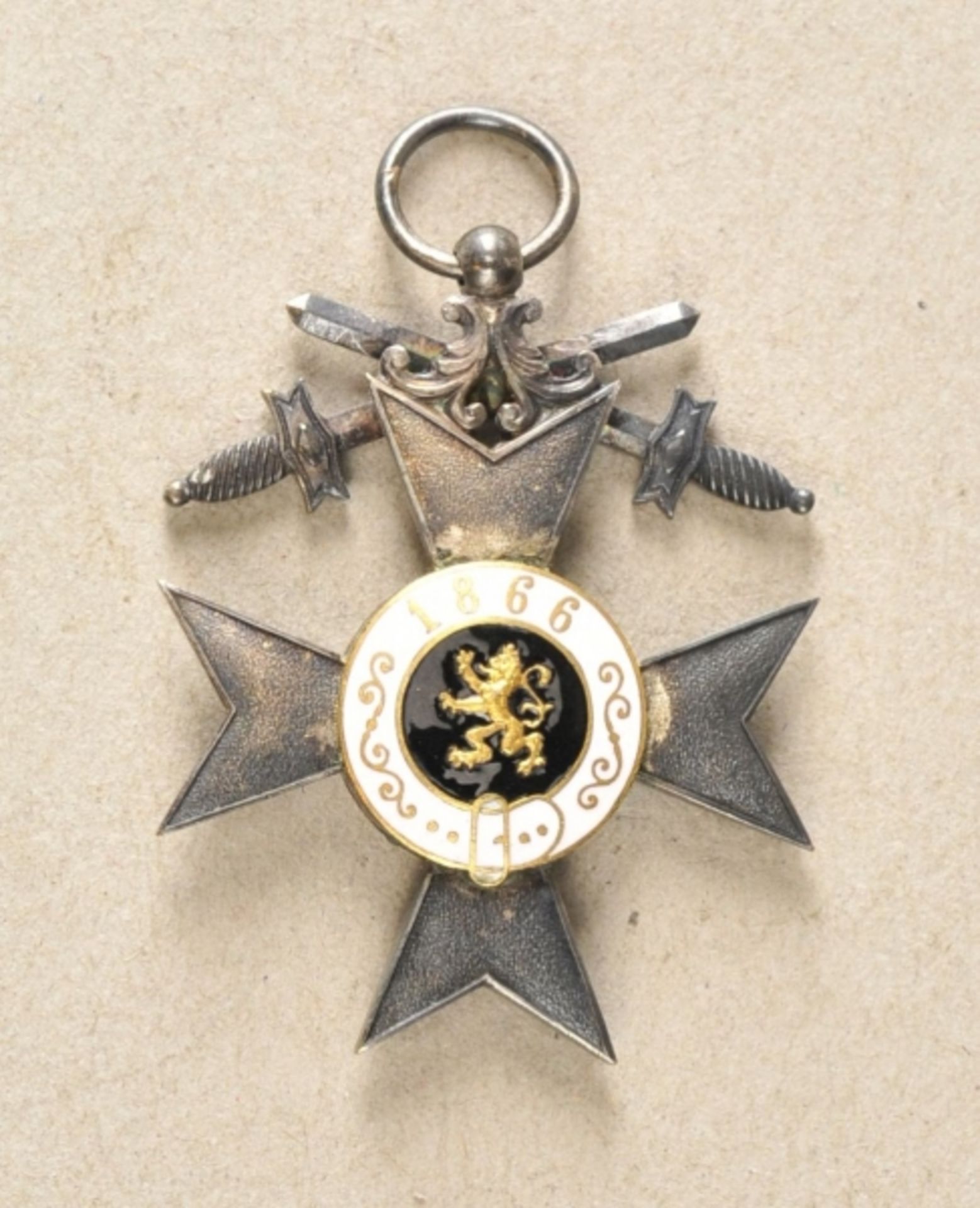 Bavaria: Military Cross of Merit, 1nd class with swords. Silver, both medaillons enameled, swords - Image 2 of 3