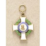 Saxony: Albrechtsorder, 2nd edition (1876-1918), knights cross 1st class miniature. Silver gilded,