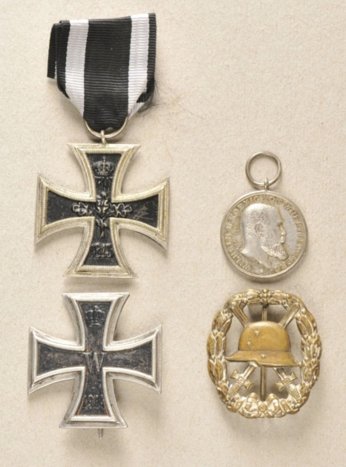 Prussia: Property of a Württemberger. 1.) Iron Cross, 1914, 1st class, hallmarked KO; 2.) same;