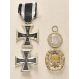 Prussia: Property of a Württemberger. 1.) Iron Cross, 1914, 1st class, hallmarked KO; 2.) same;