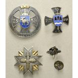 Latvia: Lot of 5 regimental badges. Various. Condition: II Lettland: Lot von 5 Regimentsabzeichen.