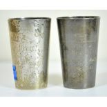 Two silver cups of Leutnant Beyer of 3. Magdeburg. Infantery-Regiment 66. 1.) Cup (1898-1903), 800