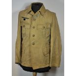 Kriegsmarine tropical jacket. Brown linen, buttons and eagle fire gilded, several decoration loops