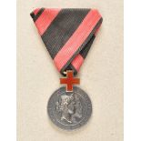 Württemberg: Karl-Olga-Medal for merits at the Red Cross, silver. Silver, flexible hanger which