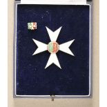 Nordrhein-Westfalia: Order of Merit of Nordrhein-Westfalia, in case. Silvered, partly enameled,