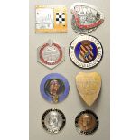 Lot of 15 car badges. Sundry, mostly enameled. 30/40er years as well as post-war. Also Porsche-