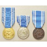 Italy: Lot of 3 Bravery Medals of the Navy. 1.) Gilded; 2.) Silvered; 3.) Bronced; each on ribbon.