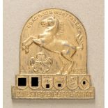 Car badge for the 12th Westfalen-Lippe-Drive of DDAC Gau5 Westfalen. Zinc gilded. Condition: II