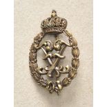 Hohenzollern: Badge of Prince Friedrich, bronze. Brazed. punctuated, on needle. Condition: II