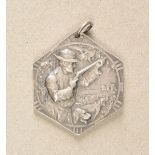 Baden: Medal for the championship-shooting, Lörrach 1912. Silver, hallmarked 990, BHM (