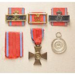 Württemberg: Five decorations for service. Sundry, all with ribbons. Condition: II Württemberg: Fünf