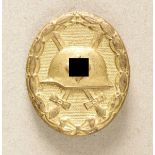 Wounded Badge, 1939, in gold. Brass gilded, on pin. Condition: II Verwundetenabzeichen, 1939, in