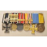 German Empire: Collectors production: 6-part medalbar. Modern composed medalbar, using original