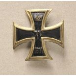 Prussia: Iron Cross, 1914, 1st class. Blackened iron core, silvered rib, curved, hook seems to be