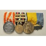 Opening: 80 EUR    0.1.) Collection Rick Lundström  Prussia: great curly sewed medalbar of a veteran