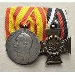 Opening: 1200 EUR    1.1.) Imperial Germany (till 1933)  Baden: Curly sewed medalbar of a life
