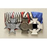 Opening: 50 EUR    0.1.) Collection Rick Lundström  Prussia: curly sewed medalbar with 3