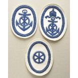 Opening: 80 EUR    0.1.) Collection Rick Lundström  Germany: Set of three naval service insignias