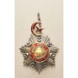 Türkei: Medjidie-Orden, 3. Klasse.Silber, teilweise brillantiert, das mehrteilige Medaillon