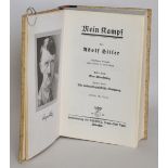 Hitler, Adolf- Mein Kampf.München, 1940, Zentralverlag der NSDAP. Halbledereinband.Zustand: II-