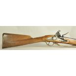 Brown Bess (Grice Mod. 1762) Perkussionsgewehr.Blanker Lauf, u.a. gemarkt BLACK POWDER ONLY, MADE IN