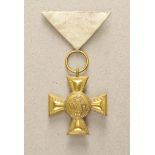 Hannover: Wilhelmskreuz für 25 Dienstjahre der Offiziere.Bronze vergoldet, hohl gefertigt. Aus dem