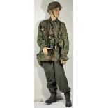 Uniformensemble eines Rottenführer der Waffen-SS.Feldbluse mit Effekten, Hose, Schnürhemd, mit