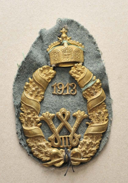 Preussen: Kaiser-Schießpreis, der MG-Abteilung, 1913.Vergoldet, Krone und Jahreszahl separat, nur