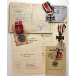 Nachlass des Obergefreiten Karl Vinnai der 1./ N.205.1.) Eisernes Kreuz, 1939, 2. Klasse; Urkunde (