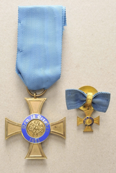 Preussen: Kronen-Orden, 3. Modell (1869-1918), 4. Klasse mit Miniatur.Vergoldet, Medaillons