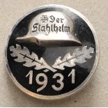Diensteintritts- (Traditions) Abzeichen mit Jahreszahl 1931.Silber, teilweise emailliert, gepunzt