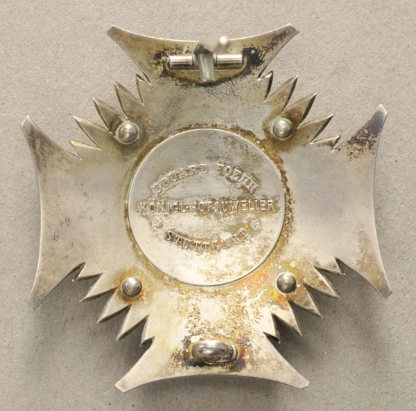 Württemberg: Friedrichsorden, Komturstern.Korpus Silber, die Strahlensegmente und das Medaillon in - Image 2 of 2
