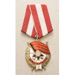 Sowjetunion: Rotbannerorden, 3. Modell, 4. Typ, 2. Verleihung.Silber, teilweise vergoldet und